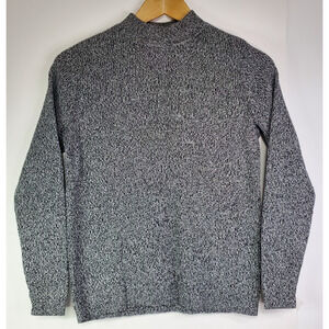 Karen Scott Womens Size PM Mock Neck Gray Sweater in Luxsoft